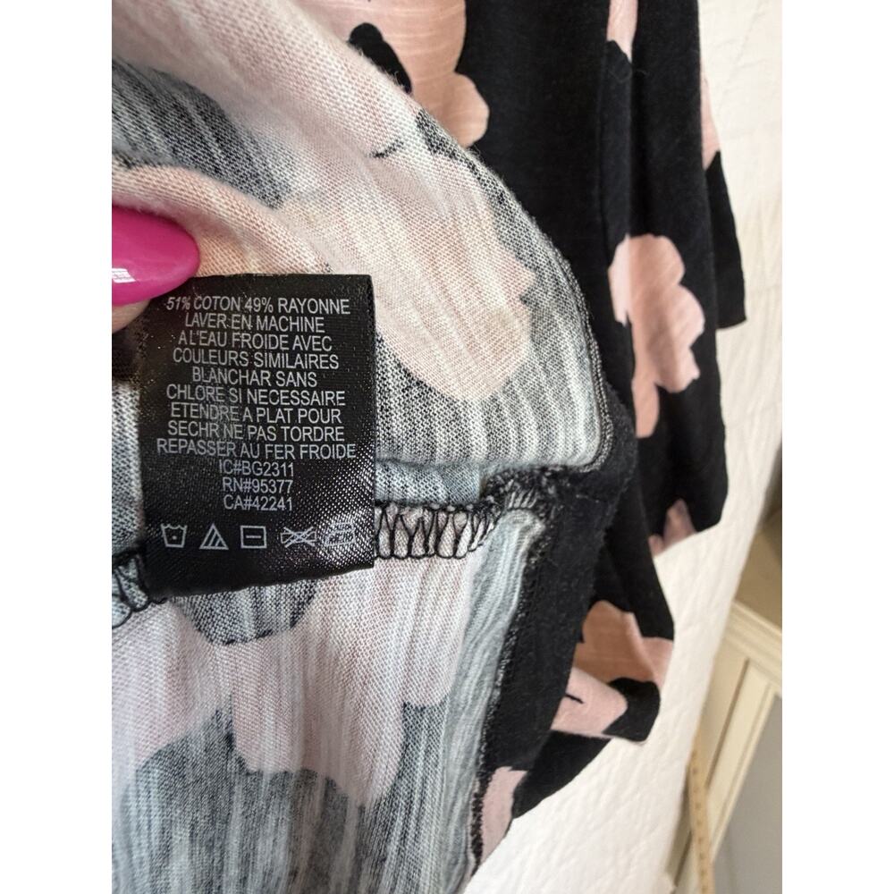 Sanctuary blouse top floral black pink size 3x women round neck short sleeve - Picture 4 of 6